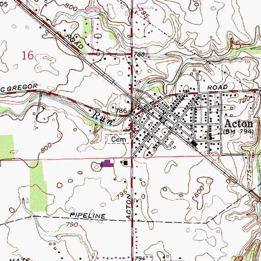 Topographic Map of United Faith Baptist Church, IN