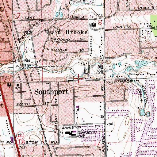Topographic Map of Bethel Memorial Church, IN