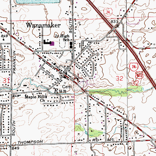 Topographic Map of New Bethel Baptist Church, IN