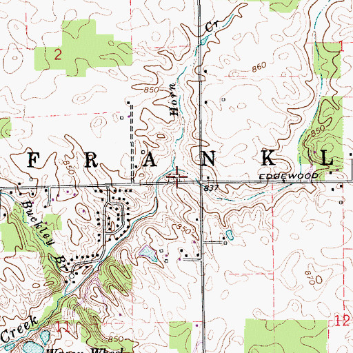 Topographic Map of Ebenezer Cemetery, IN