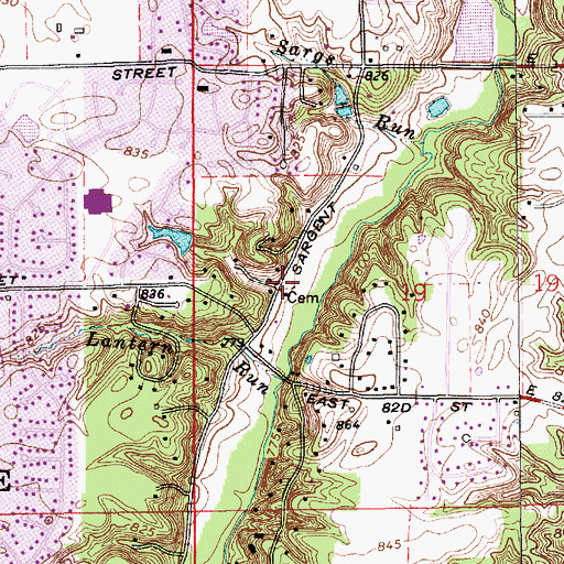 Topographic Map of Hopewell Cemetery, IN