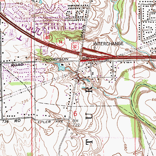Topographic Map of Beeler Cemetery, IN