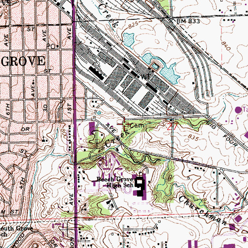 Topographic Map of Methodist Chapel Cemetery, IN