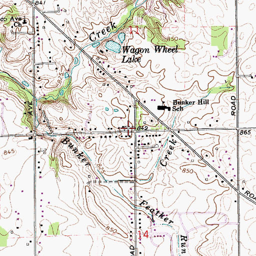 Topographic Map of Piner Cemetery, IN