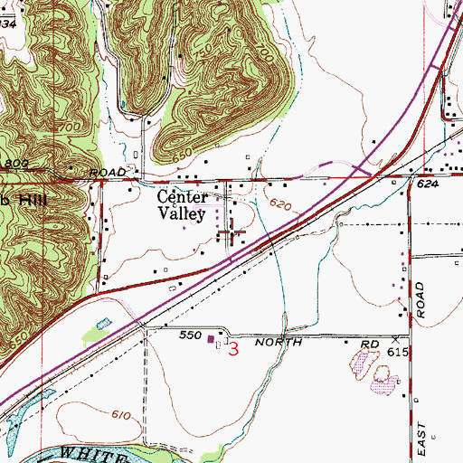 Topographic Map of Community Church of Christ, IN