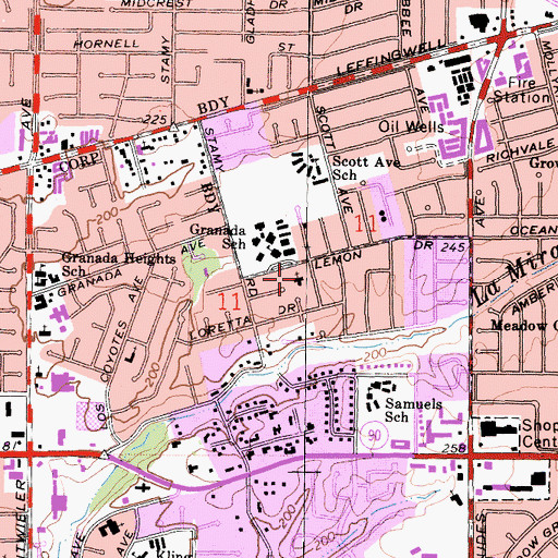 Topographic Map of Maranatha Baptist Church, CA