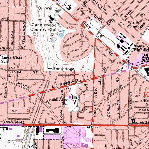 Topographic Map of Tower of Praise Christian Center, CA