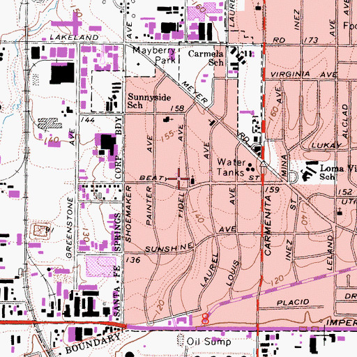 Topographic Map of Life Tabernacle Apostolic Church, CA