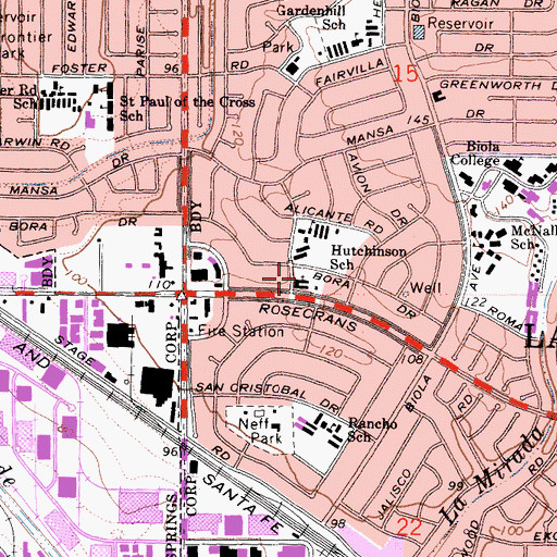 Topographic Map of Trinity Reformed Baptist Church, CA
