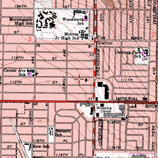 Topographic Map of Dwelling Place First Foursquare Church, CA