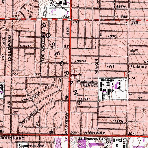 Topographic Map of Faith United Methodist Church, CA