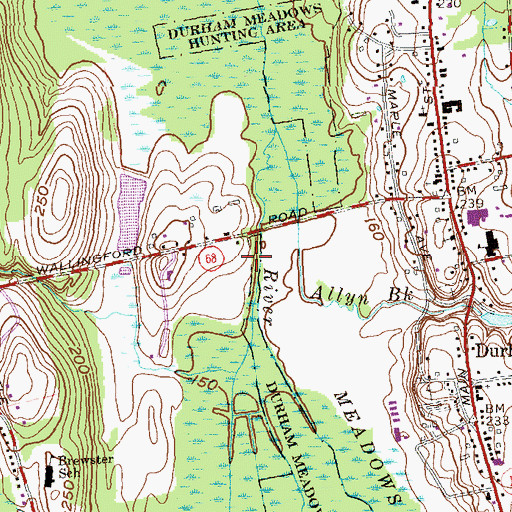 Topographic Map of Parmalee Brook, CT