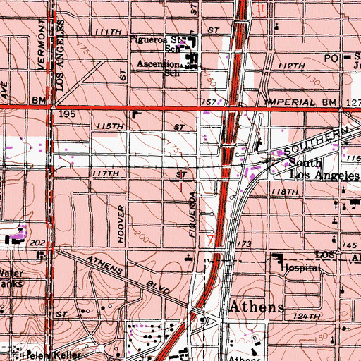Topographic Map of King Jesus Baptist Church, CA