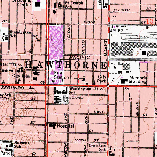 Topographic Map of Iglesia La Resurrection, CA