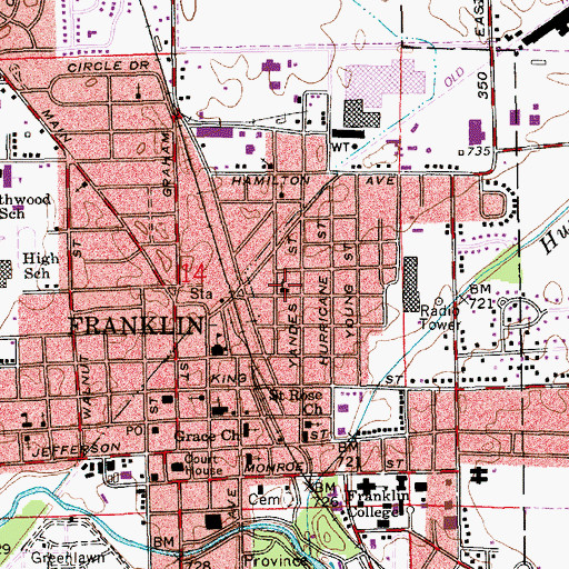 Topographic Map of First Separate Baptist Church, IN