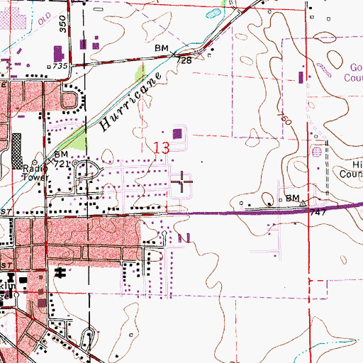 Topographic Map of Grace United Methodist Church, IN