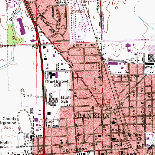 Topographic Map of Saint Andrew's Anglican Catholic Church, IN