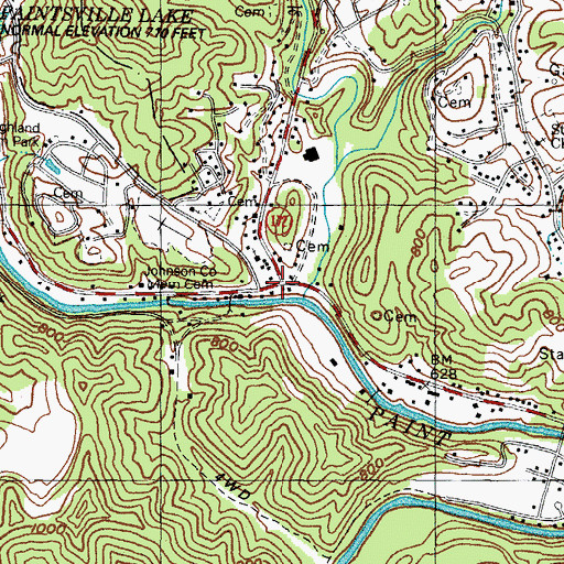 Topographic Map of Staffordsville Post Office (historical), KY