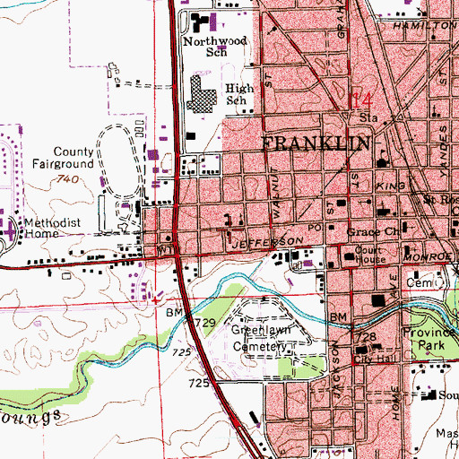 Topographic Map of Bethel African Methodist Episcopal Church, IN