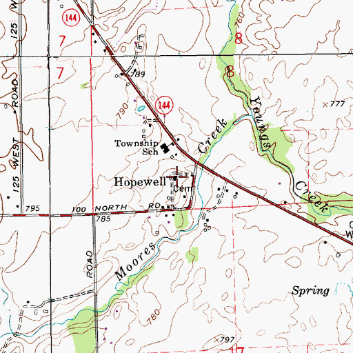 Topographic Map of Hopewell Presbyterian Church, IN