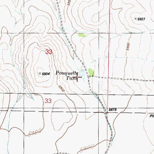 Topographic Map of Pouquette Tank, AZ