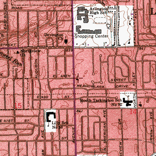 Topographic Map of Greater Galilee Baptist Church, IN