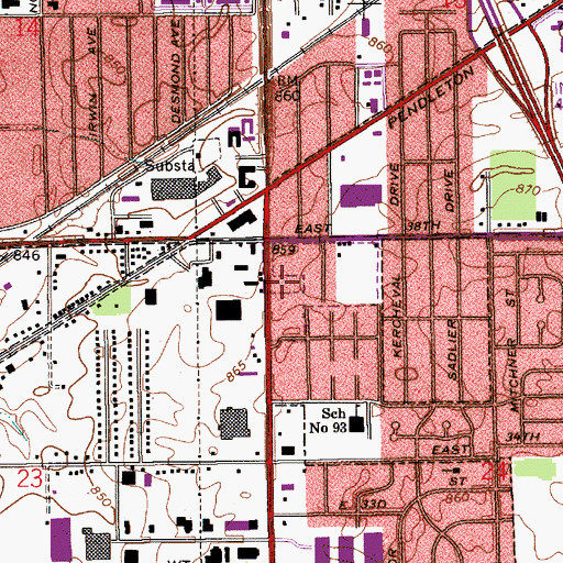 Topographic Map of New Beginning Missionary Church, IN