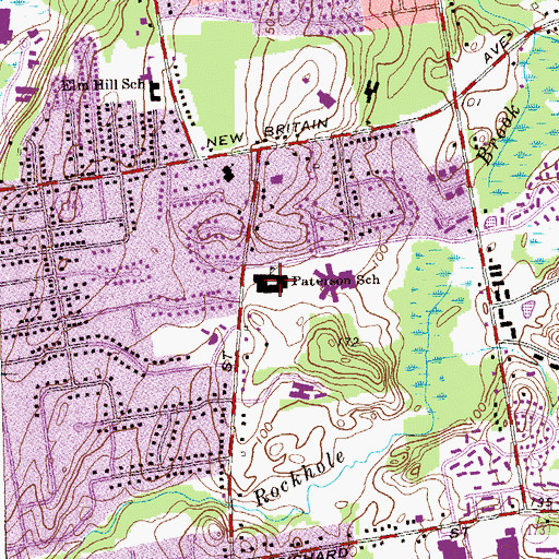 Topographic Map of Paterson School, CT