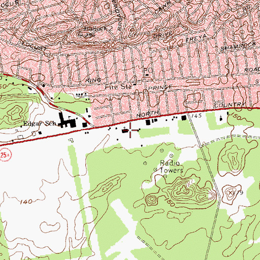 Topographic Map of Saint Anthonys of Padua Church, NY