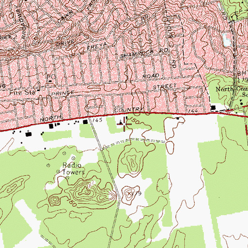 Topographic Map of Trinity Evangelical Lutheran Church, NY