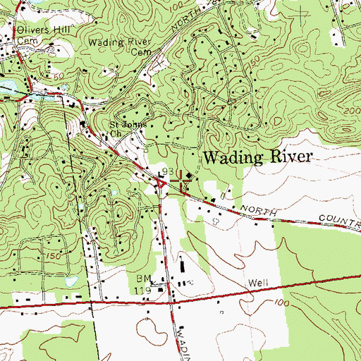 Topographic Map of Pauquaconsuk (historical), NY