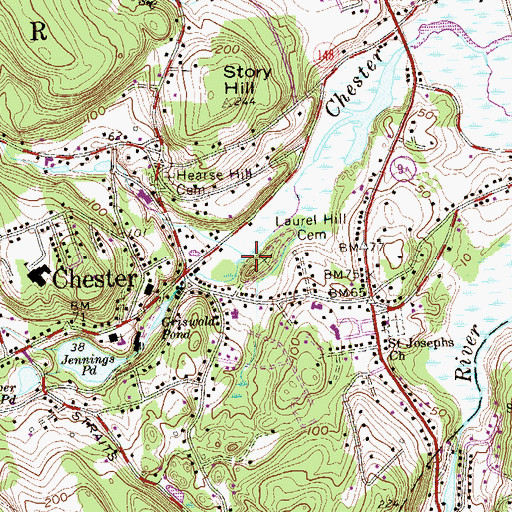 Topographic Map of Pattaconk Brook, CT
