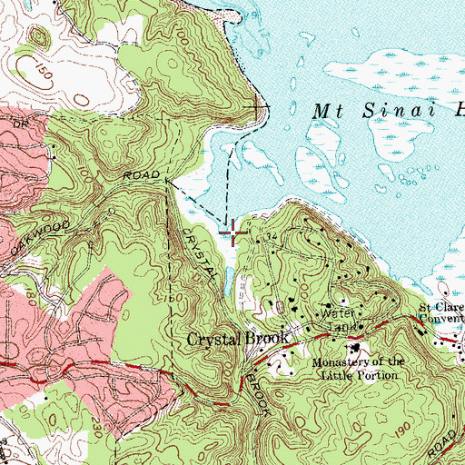 Topographic Map of Crystal Brook Hollow, NY