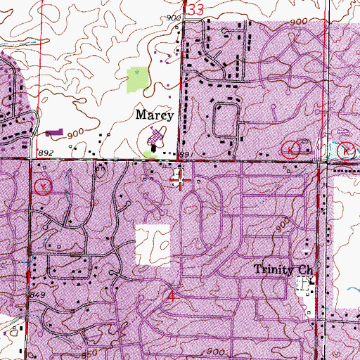 Topographic Map of Saint Dominics Catholic Cemetery, WI