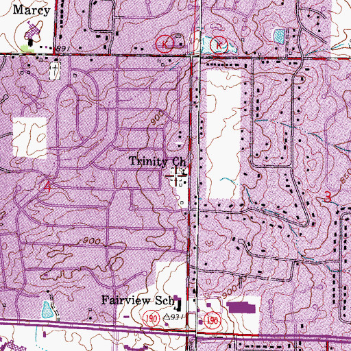 Topographic Map of Trinity Lutheran Church Cemetery, WI