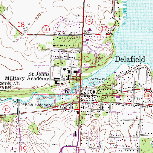 Topographic Map of Saint John Chrysostom Episcopalian Cemetery, WI
