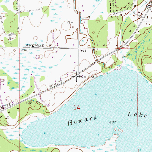 Topographic Map of Columbus, MN