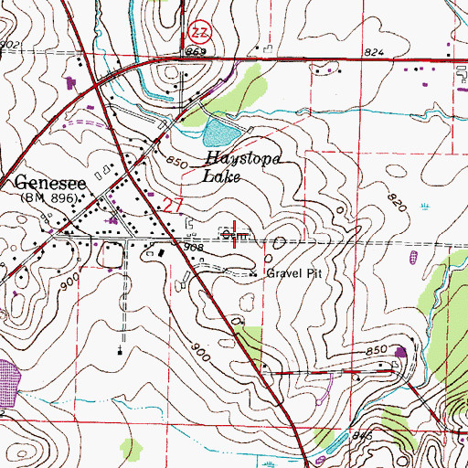 Topographic Map of Genesee Village Cemetery, WI
