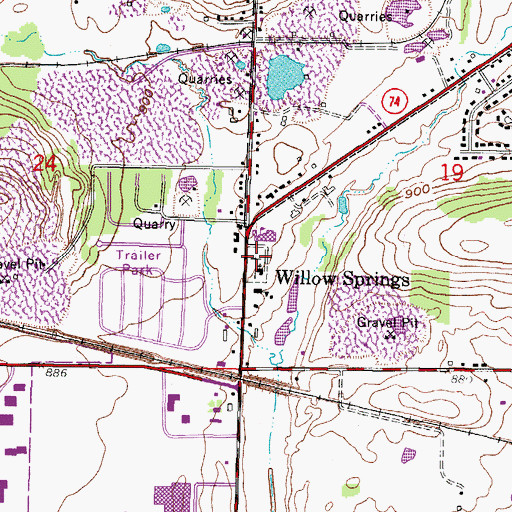 Topographic Map of Saint James Catholic Cemetery, WI