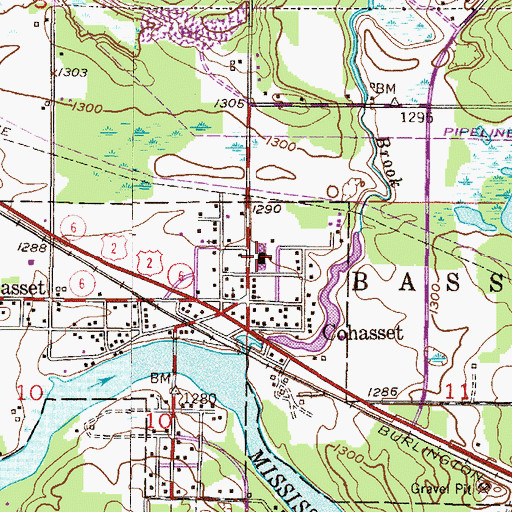 Topographic Map of Cohasset Elementary School, MN