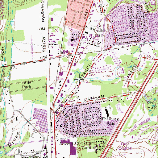 Topographic Map of Patton Brook, CT