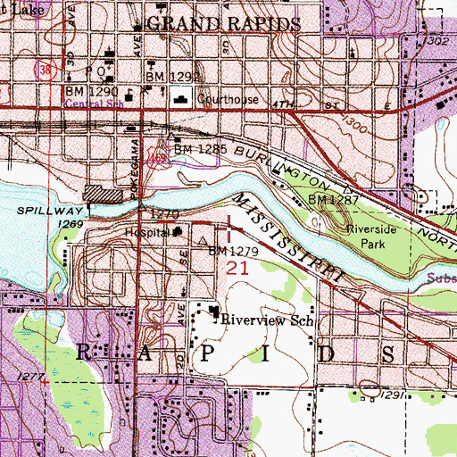 Topographic Map of Grand Rapids Clinic East, MN