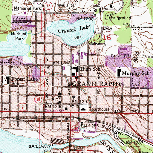 Topographic Map of First Evangelical Lutheran Church, MN
