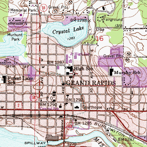 Topographic Map of Seventh-Day Adventist Church, MN