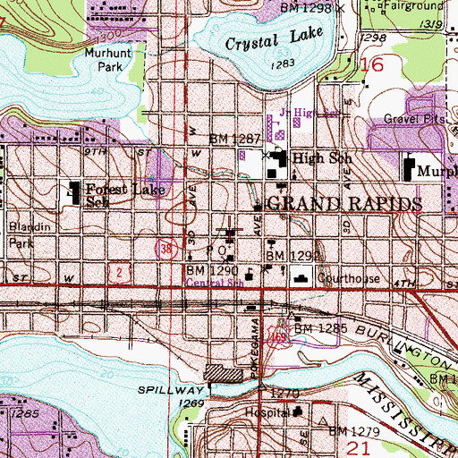 Topographic Map of Saint Joseph's Catholic Church, MN