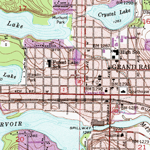 Topographic Map of First Church of God, MN