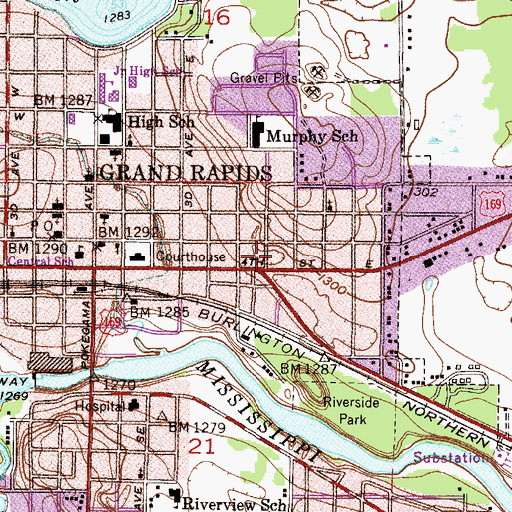 Topographic Map of Faith Baptist Church, MN