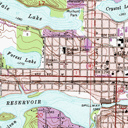 Topographic Map of Grace Bible Church, MN