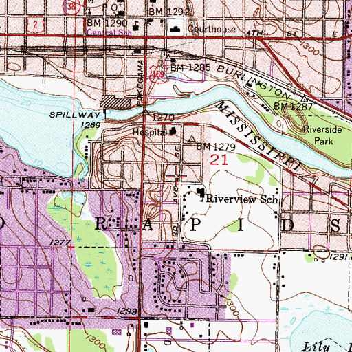 Topographic Map of Church of the Nazarene, MN