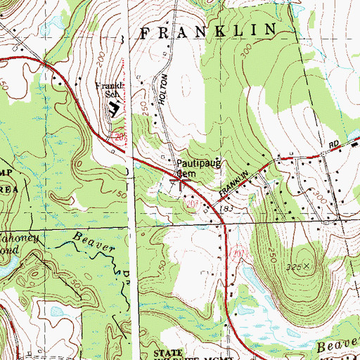 Topographic Map of Pautipaug Cemetery, CT